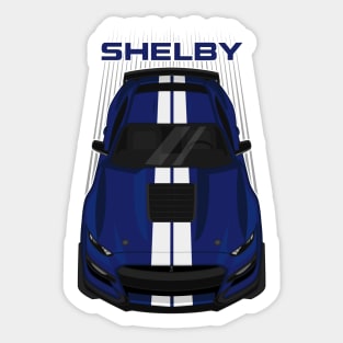 Ford Mustang Shelby GT500 2020-2021 - Kona Blue - White Stripes Sticker